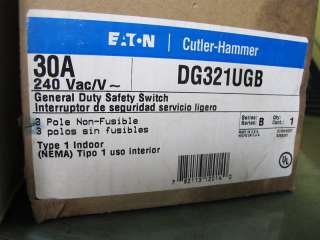 CH Cutler Hammer DG321UGB 30 Amp Non Fused Disconnect  