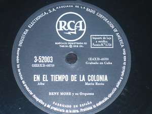 CUBA 78 rpm RECORD RCA Victor BENY MORE Y SU ORQUESTA  