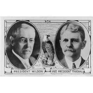 Campaign post card,Woodrow Wilson,Thomas Marshall