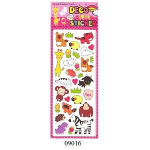  Puff Sticker Kawaii Animals, Large Size 9x 3 (2 Sheets 