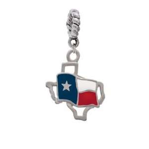  Texas Outline with Flag Charm Dangle Pendant Arts, Crafts 