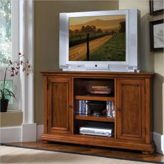 Home Styles Homestead Corner Entertainment TV Stand in Distressed Warm 