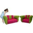 Fantasy Furniture Fancy 2 Piece Microsuede Sofa and Chair Set