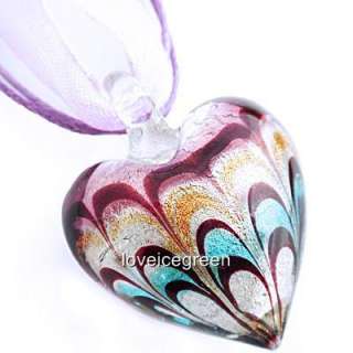 Material lampwork glass for pendant, organza for cord