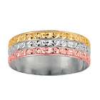   Gold Plated Rose Gold Plated Rhodium Fancy Diamond cut Band Ring