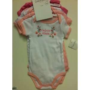   White & Pink Floral Prints ~ Infant Bodysuit Onesies 6 9 Months: Baby