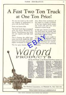 1927 WARFORD FORD TRUCK 6 SPEED TRANSMISSION AD NYC NY  