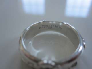 Tiffany & Co. Sterling Silver Nature Rose Band Ring Size 6  