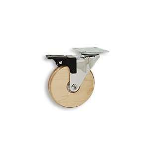 Cool Casters   Designer Wooden Caster, Maple with Clear Rings, Chrome 