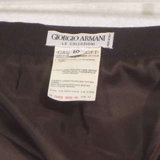 GIORGIO ARMANI Italy Dk Brown Wool Skirt Suit Womens 10  
