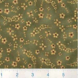  45 Wide Flannel Kasmir Floral Print Sage Fabric By The 