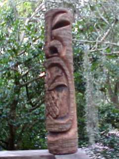 Hand Carved Wooden TIKI STATUE #99 Native Hawaiian Art  