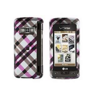  Snap On Plastic Phone Design Case Cover Hot Pink Plaid For 