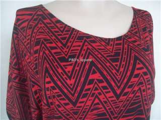 New Claudia Richard Womens Plus Size Clothing 1X 2X Red Shirt Top 
