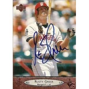  Rusty Greer Signed Texas Rangers 1996 Upper Deck Card 