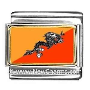 Bhutan Photo Flag Italian Charm Bracelet Jewelry Link