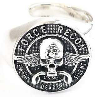 FORCE RECON USMC STERLING 925 SILVER RING Sz 10 U.S. MARINE MILITARY 