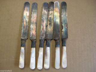 Antique Abalone Handle Frary & Clark Table Knives  