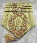   Europe Trendy Silk Gold Flowers Tassel Decor Table Runner Cloth Mat