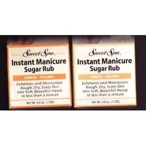 Sweet Spa Instant Manicure Sugar Scrub, Ginger Orange 4.0 oz [TWO PACK 