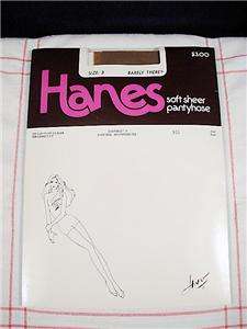 Vintage Hanes Size B Tan Nylon Pantyhose Hose NIP 955  