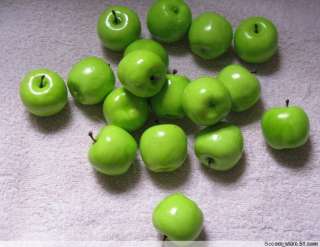 Mini Green Apples Decorative Plastic Artificial Fruit Set of 20pcs