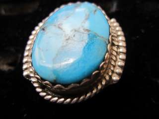 Navajo Sterling and Turquoise Ring. Size 8.75. GY Hallmark  