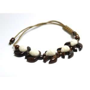  Koa Wood Turtle w/Bone Back Bracelet Jewelry