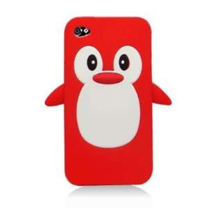  IPhone 4 4S Penguin Series Skin Case Red W/Wings Sticking 