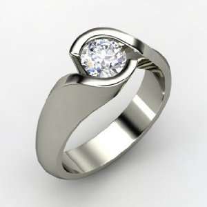  Enfold Ring, Round Diamond Palladium Ring Jewelry