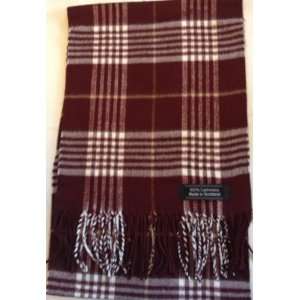   Red Plaid Tartan 100% Cashmere Scarf Made in Scotland: Everything Else