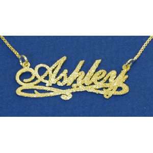   Gold Double Thickness Alegro Bianca lines Sparkling Name Necklace