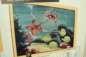   SPEARFISHING FREEDIVING VINTAGE WHISKY AD ADVERTISEMENT DIVNG FISHING