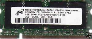 NEW 2GB Acer Extensa Laptop/Notebook DDR2 RAM Memory  