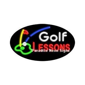  Flashing Golf Lessons Neon Sign (Oval)