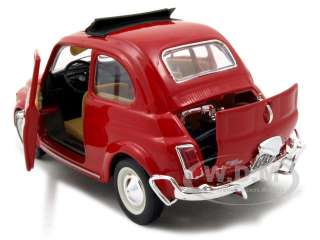 1968 FIAT 500 L RED 1:24 DIECAST CAR MODEL BY BBURAGO 22099  
