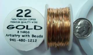 Non Tarnish Gold Plated Copper Round Wire 22ga PW020  
