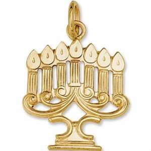    14Kt Yellow Gold Judaica Menorah Pendant Jewelry Days Jewelry
