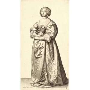   Wenceslaus Hollar   Lady with flowers (State 4)