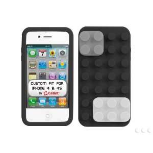  Cellet Black with White & Grey Block style Jelly Case for 