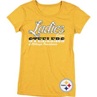   Tops Reebok Pittsburgh Steelers Womens Lady Love Cap Sleeve T Shirt