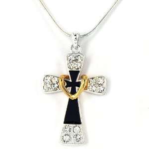   Cross with Crystals and Jet Center Inlay West Coast Jewelry Jewelry
