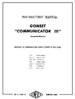 reprints in my  store gonset communicator iii manual reprint