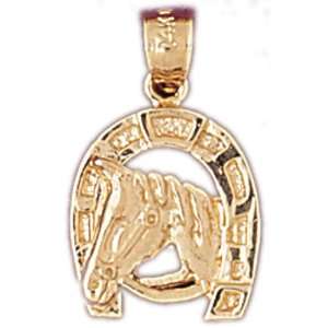   14K Gold Pendant Horseshoes 2.2   Gram(s) CleverEve Jewelry