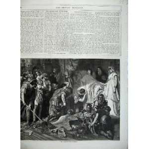  Roman Soldiers Conqueror Man Bed Injured War Old Print 
