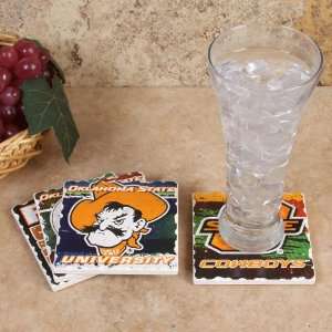 Square assorted coasters Oklahoma State Cowboys ~ 4 Tile Drink 