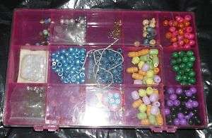 Lot of Jewelry Making Supplies Beads Assortment in box  