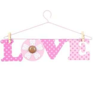 Little Boutique Hanger Wall Art   Pink Love 