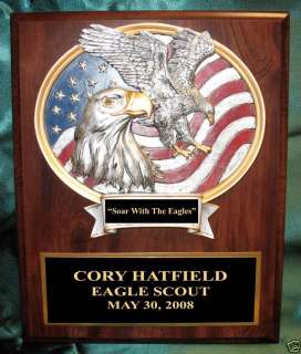 10.50 x 13 Eagle Scout Plaque with Color Eagle Resin  