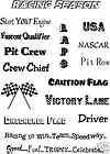 Scrapbook NASCAR RACING words Vellum Paper NEW SMDTS